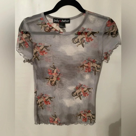 Polly & Esther Vintage Style Sheer Top - Picture 1 of 3
